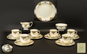 Grindley Tea Set comprising six trios of cup,