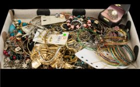 A Quantity of Assorted Costume Jewellery to include bangles, various beads, necklaces, bangles,