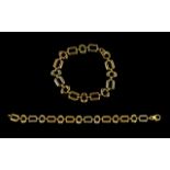 18ct Gold - Two Tone Contemporary Designed Bracelet, Marked 750 - 18ct. With Solid Clasp.