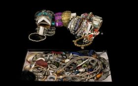 A Large Collection of Contemporary Jewellery to include bracelets, necklaces, beads, etc.