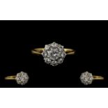 18ct Gold and Platinum Diamond Set Clust