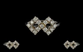 18ct White Gold - Attractive Diamond Set