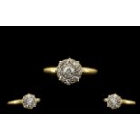 18ct Gold Diamond Set Cluster Ring of pl