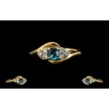 Ladies 9ct Gold Attractive Aquamarine an