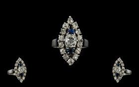 18ct White Gold - Attractive Sapphire an