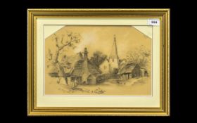 Framed and Glazed Pencil Sketch signed J