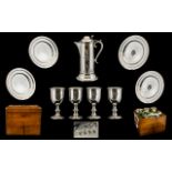 Victorian Period Fine Silver Plated Church Communion Set,