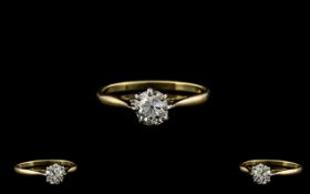 Ladies - 18ct Gold Single Stone Diamond