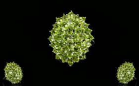 Peridot Large Oval Cluster Ring, a large