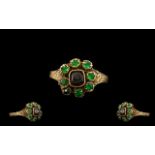 George III 12-5 ct Gold Emerald Set Clus