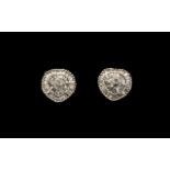 Diamond Cluster Earrings, .5ct; each hav