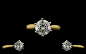 18ct Gold Single Stone Diamond Set Ring