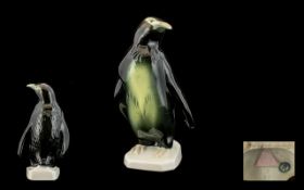 Lovely Royal Dux Penguin. Beautiful Royal Dux Penguin figurine with pink triangle.