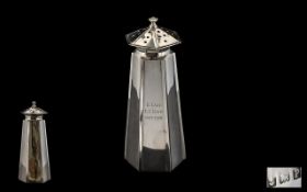 Art Deco Period Conical Shaped Sterling SIlver Sugar Sifter. Hallmark Birmingham 1939, Maker S &