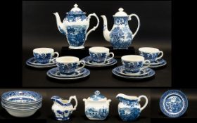 Collection of Blue & White Porcelain to include Willow Pattern pottery by Wedgwood,
