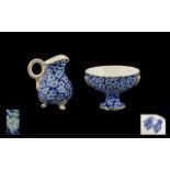 Royal Worcester - 19th Century Fine Quality Pair of Early Blue and White Floral Chintz Pattern