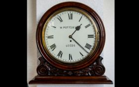 Victorian Period Superb Quality Large Carved and Impressive Mahogany Cased Wall Clock features an 8