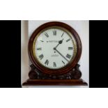 Victorian Period Superb Quality Large Carved and Impressive Mahogany Cased Wall Clock features an 8