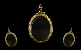 Victorian Period Nice Quality Large and Impressive Rose Gold Oval Shaped Two Sided Locket /