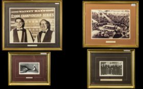 Snooker Interest Four Framed And Glazed Pictures To Include Joe Davis Trick Shot,