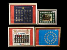 Collection of Commemorative Coins including Historic Cars Collection framed and mounted behind