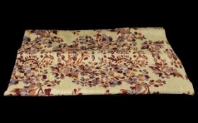 Pashmina Cashmere & Silk floral design, cream background with autumn colour pattern.