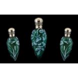 Thomas Webb Nice Quality Stunning Cameo Glass Scent Bottle, with Hinged Silver Cover / Top of