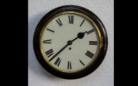 Antique Period Single Fusee Mahogany Cased School Drop Dial Wall Clock features mahogany outer