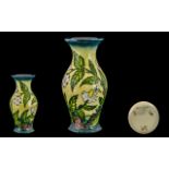 Moorcroft Tubelined Contemporary Designed Vase. Decorated in the strawberry plant and butterfly