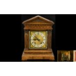 German WIN Architectural Mantle Oak Cased Clock (Winterhalder & Hofmeier ) with silvered dial and