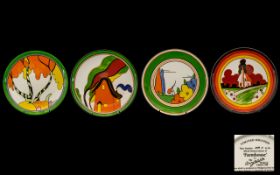 Collection of Four Wedgwood Bizarre World of Clarice Cliff Decorative Wall Plates to include