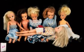 Collection of Vintage Sindy Dolls dating from the 1970s, six in total.