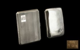 Engine Turned Cigarette Case push release, gilt interior. hallmarked for Birmingham X 1947.