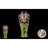 Moorcroft Ltd and Numbered Edition Collectors Only Contemporary Tubelined Tapered Vase ' Lizard