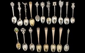 A Collection of Various Souvenir Spoons comprising of assorted mixed silver and plate, some