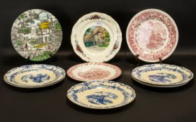 Collection of Decorative Plates . A collection of decorative plates, 9 in total: Four Delph