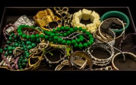 A Collection of Costume Jewellery to include mostly bangles, some beads, various ages. Please see