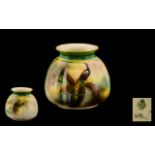 Royal Worcester Hand Painted Small Vase ' Pheasants ' In a Woodland Setting. Date 1909 & Shape No