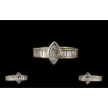 A Contemporary Designed Top Quality 18ct White Gold Diamond Set Dress Ring of pleasing form marked