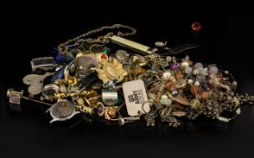 A Mixed Lot of Costume Jewellery and Oddments to include wristwatch, pendants, chains, cufflinks