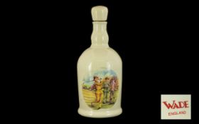 Golf Interest - Vintage Wade Ceramic Bottle With Cork Stopper depicting golfers.