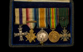 World War I Boxed Set of Miniature Medals ( 5 ) In Total. Comprises 1/ 1914 Star. 2/ Belgium Star.