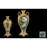 Noritake - Nice Quality Early 20th Century Fine Hand Painted Twin Handle Urn Shaped Vase, with