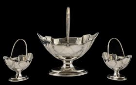 Victorian Period Nice Quality and Attractive Silver Swing Handle - Sweetmeat Dish of Pleasing