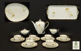 German Bavaria 'Tirschenreuth' Tea Service comprising a Tea Pot, Lidded Sugar Bowl, Milk Jug, 6