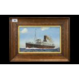 Norman Wilkinson Print 'Ambrose', sail/steam passenger ship, named 'Ambrose',