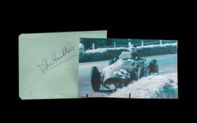 Mike Hawthorns Motor Racing Autograph - on a 1950's page. Died 1959. Scarce.