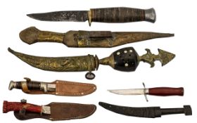 A Small Mix Lot Of Seven Daggers, Complete Mix To Include Indian Tourist And English Hunting Knives.