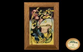 Moorcroft Contemporary & Impressive Limited and Numbered Edition Tubelined Wall Plaque. Framed by