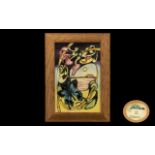 Moorcroft Contemporary & Impressive Limited and Numbered Edition Tubelined Wall Plaque. Framed by